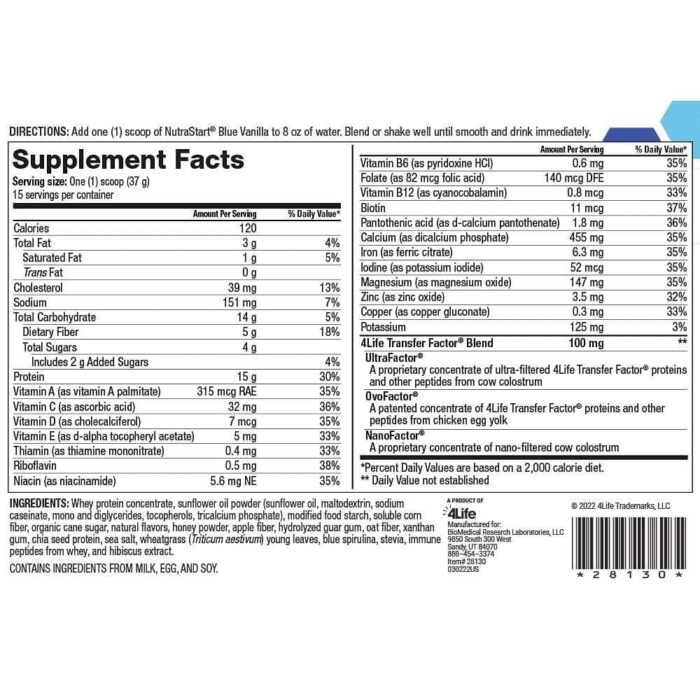 Distribuidor 🚀 Distributor NutraStart Blue Vanilla - Imagen 4